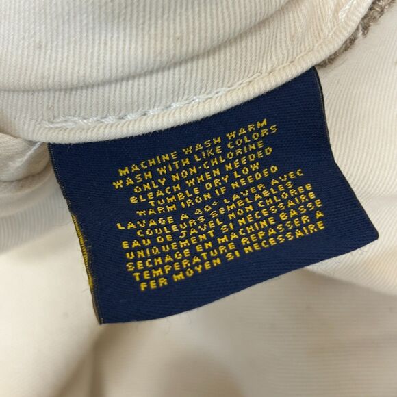 Vintage Ralph Lauren Rugby Men Flat Front Chino Shorts Size 36 Beige M294 -29 - Picture 8 of 16